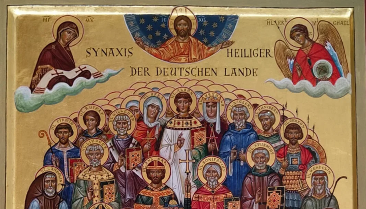 Икона на „Синаксис на светиите на германските земи“. Снимка: DOM Gesellschaft zu Ehren des Heiligen Erzengels Michael e.V. (Общество в чест на Свети Архангел Михаил)