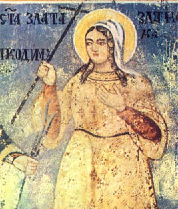 Стенопис, на който е изобразена Христовата страдалка.